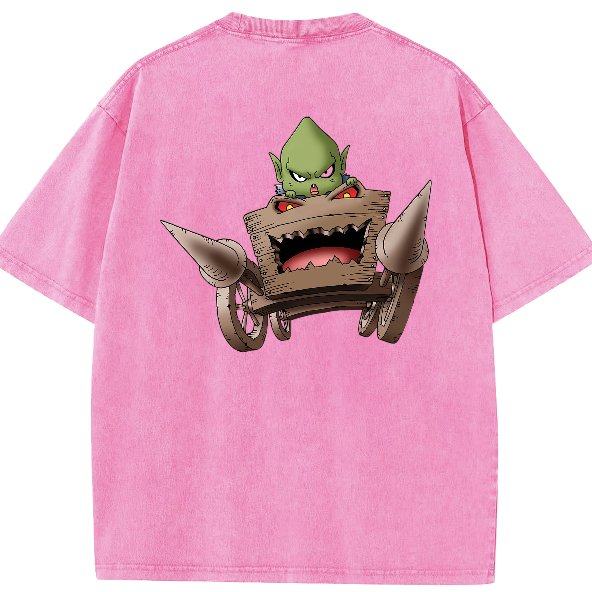 （画像用） ドラゴンクエスト Doragon Kuesuto Dragon Quest 綿100% ヴィンテージ風 半袖Tシャツ（背面プリント）